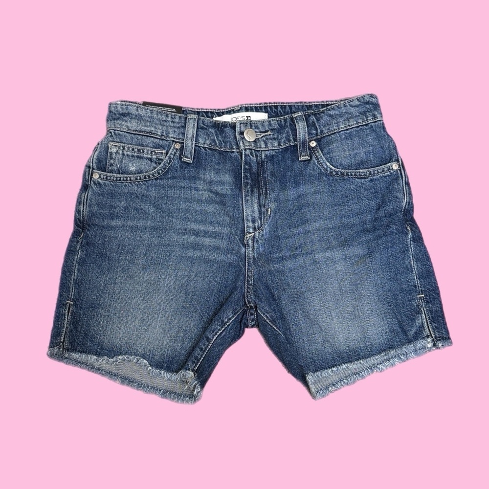 NWT Joe’s Jeans Flawless Cut Off Mid-Rise Denim Shorts Fray Hem Blue Sz 24